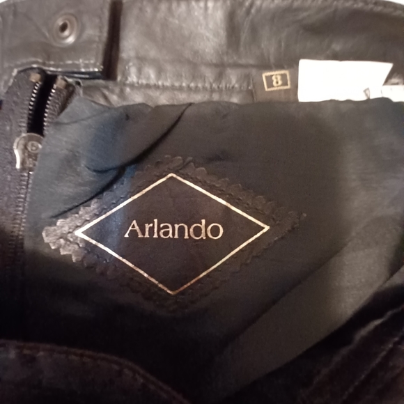 Arlando black leather knee high skirt size 8 - Picture 6 of 10